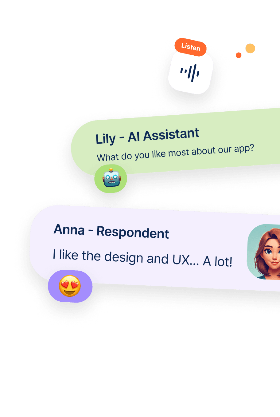 AI-led user interviews image previews right top
